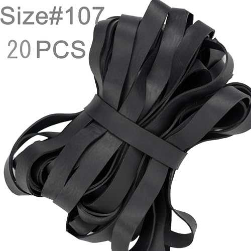 AMUU Rubber Bands Size 107 Wide Big Thick Long Rubber Band 30Pcs Heavy Duty | Black Big Elastics Bands Long for Office Supply File Folders Box Books gifts Notebook( 7" x 5/8") - color: Black