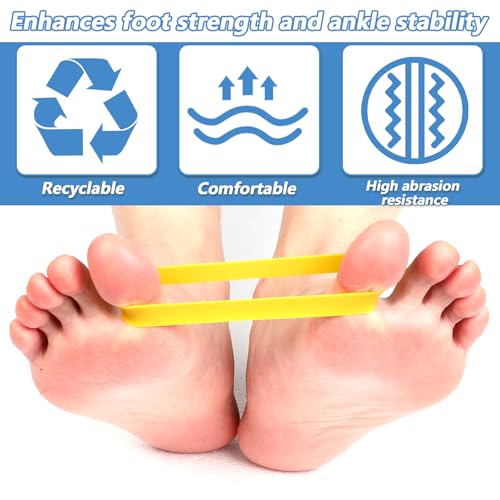 5Pcs Toe Stretcher Bands for Bunions, Toe Bands Resistance for Women and Men with Storage Bag(Yellow/Green/Red/Blue/Black)