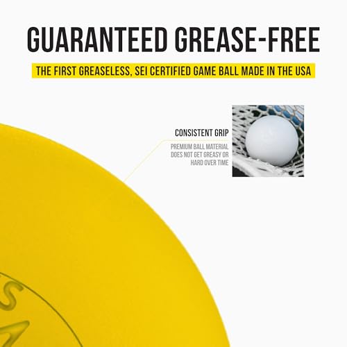 PEARL X Greaseless Lacrosse Balls by Guardian Innovations - Official Ball of NCAA Championships - Meets NOCSAE Standards and SEI/NCAA Certified - color: Yellow, size: 100 Pack