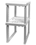 Piffny Locker Organizer Shelf， Adjustable Width and Height, Ideal Locker for School, Office, and Gym Lockers… (White 2 Pack), PLKSLF01 - color: White 2 Pack
