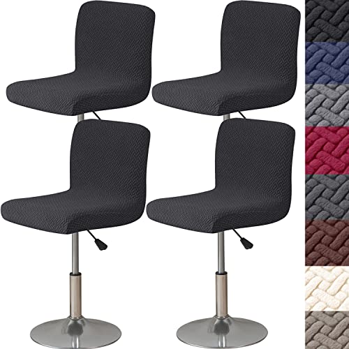 HFCNMY Bar Stool Covers with Backs,4 Pack Stretch Bar Stool Chair Covers,Jacquard Bar Stool Covers,Washable Bar Chair Covers Swivel Barstool Covers Slipcovers with Back Black - color: Black