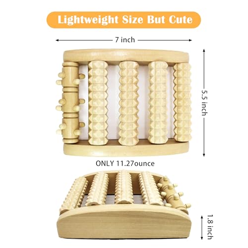 Foot Massager Roller (One Foot). Plantar Fasciitis & Pain Relief. Shiatsu & Acupressure Reflexology Tool, Myofascial Release, Trigger Point Acupuncture. (5.55x4.57x1.77 inch) - size: 5.55x4.57x1.77 Inch