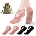 BKP Yoga Socks for Women,Pilates Socks Non Slip Grip Socks Suitable for Ballet,Plasticity,Dance,Home,Training - color: 4pairs-(2black&2pink)