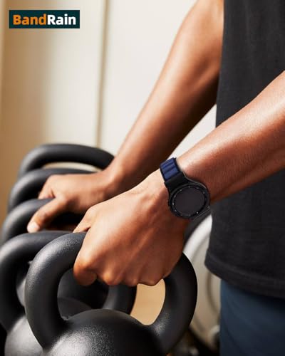 One Click Alpine Loop Bands Compatible with Samsung Galaxy Watch 7 Band/Galaxy Watch 6 4 5 FE Band 40mm 44mm/Watch 6 4 Classic 47mm 43mm 42mm 46mm/5 Pro 45mm, 20mm No Gap Nylon Sport Strap for Men - color: 12#Navy Blue