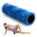 Foam Roller Medium Density Back Roller for Deep Tissue Muscle Massage of The Back and Leg Muscles - Self Myofascial Release of Painful, Wave Textured Muscle Roller, Fitness Roller for Pilates, Yoga - color: Blue