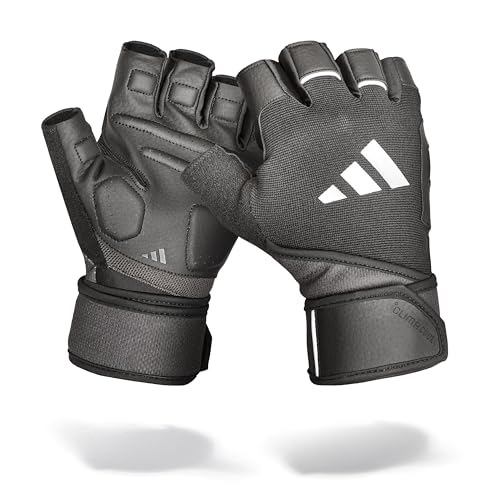 adidas Wrist Wrap Training & Weightlifting Gloves, Fingerless Workout Gloves - size: Small