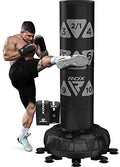 RDX XXL 330LBS Target Freestanding Punching Bag with Cover & Gloves – 72” Adult Heavy Pedestal Punch Bag Set - 17 Suction Cup 8 Extended Legs Stand Base - Kick Boxing MMA Muay Thai Home Gym Fitness - color: SILVER