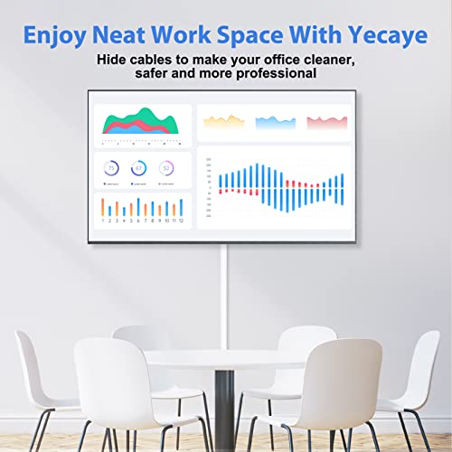 Yecaye Cord Hider, 113in One-Cord Cable Concealer, Cord Covers for Wires on Wall, Easy Install Cable Management Kit for 2 Small Wires, Cables Raceway Home Office, W0.59in H0.4in, White - color: White, size: 113in L x 0.59in W x 0.4in H
