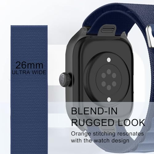 Alpine Loop Nylon Band - Compatible with Apple Watch Ultra 2/Ultra Bands 49mm 45mm 44mm for Men Women, Adjustable with Metal C Hook Strap for iWatch Ultra 2 iWatch Ultra Series 10 46mm SE/9/8/7/6/5 - color: Alpine/Midnight Blue Titanium