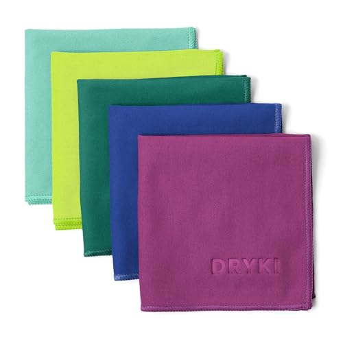 DRYKI Pocket-Sized Sweat Towels - The Original Sweat Absorbing Handkerchiefs - Quick-Dry Microfiber Sweat Rags for Face, Hands, & Body - Men & Women - Gym, Sports, and Work (Summit: 5 Pack) - color: *Summit
