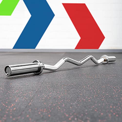 METIS EZ Curl Bar - Tricep Bar for Arm Weights Exercises | Weight Bars For Lifting | Bicep Curl Bar | Strength Training Equipment | EZ Weight Bar - style: Bar Only