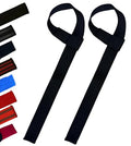 25" Powerlifting Straps (Pair) – Dominate Deadlifts with Heavy Duty Cotton Wrist Wraps – Maximum Grip Support for Strength Training & Weightlifting – Black/Red – For All Lifters: Newbies, Pros, Young Guns & Gym Vets - color: Black