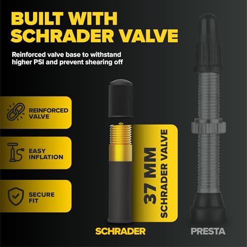 Ultraverse 27.5" Bike Inner Tubes 27.5 x 1.75, 1.95, 2.10, 2.125 – Butyl Rubber Bicycle Tubes with Schrader Valve – Compatible with Mountain, Cruiser, City & E-Bikes – Set of 2 | Butyl Rubber Bicycle Tubes, Schrader AV Valve, Compatible with Mountain, Cru