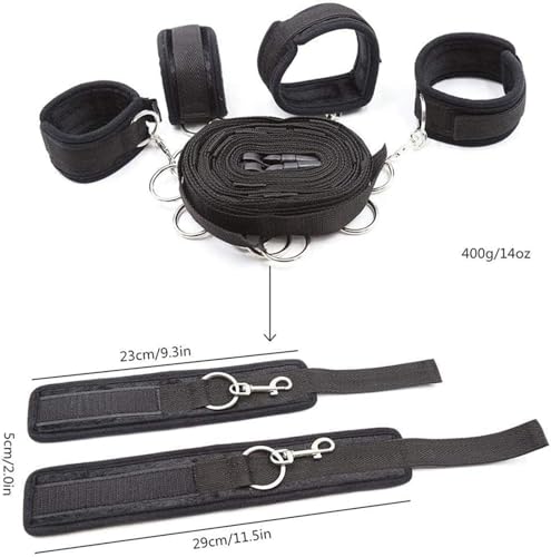 BDSM Sex Bed Bondage Restraints Kit Toys for Ankle and Wrist Bar Sex Resistance Bands Women Bed for Neck with Ankle Straps Sex Handcuffs Hand Cuff Bracelets for Women Set Adults Bedroom Play Sweater