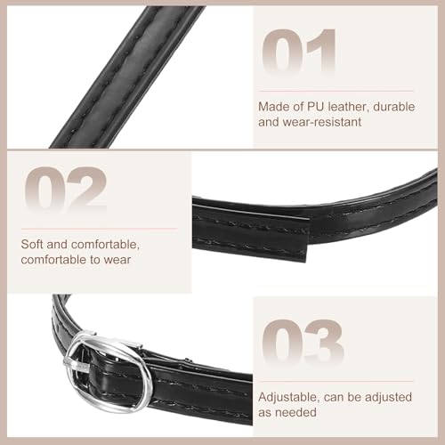 uxcell Replacement Ankle Strap for Heels Detachable Shoe Straps PU Leather Shoe Band - color: Piano Black