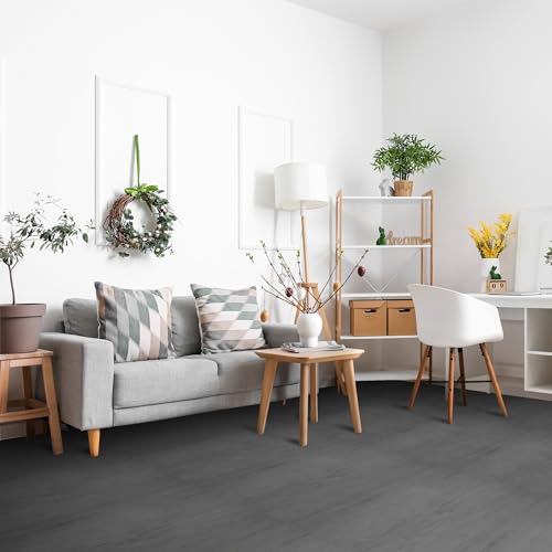 Sorbus 144 Sq. Ft. Wood Grain Floor Tiles Foam Mat EVA Interlocking Mats Tile 3/8-Inch Thick Flooring Wood Puzzle Exercise Mats w/Borders - Home Playroom Basement, Apartment, Trade Show, Baby, Dance - color: Carbon, size: 36 Pack