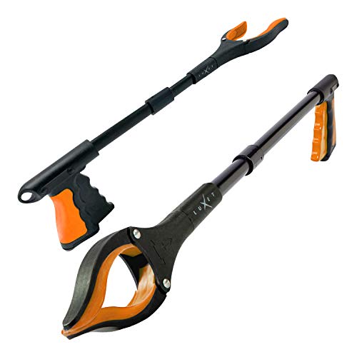 Grabber Reacher Tool 19 Inch Long, Foldable Pick Up Stick - Strong Grip Magnetic Tip - Heavy Duty Trash Picker Claw Reacher Grabber Tool Elderly Wheelchair Mobility Aid (Orange) - color: Orange