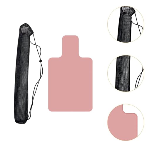 harayaa Pilates Reformer Pad Non Slip Yoga Meditation Mat Exercise Cushion Suede Rubber Towel with Portable Roll Suitable for Home Gym, Pink