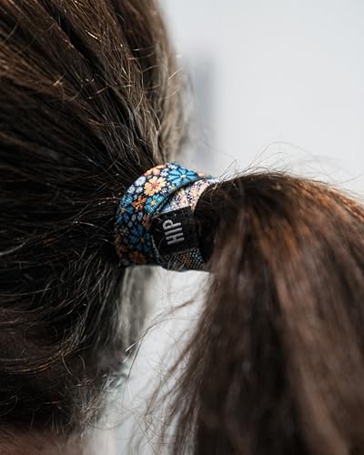Thick Hair Ties for Men, Durable Hair Bands, Non-Slip, Stylish & Versatile Bracelet, Waterproof Bracelets & Summer Bracelets for Surf, Beach & Everyday Wear (Flower Lovin' Black) - color: Flower Lovin' Black
