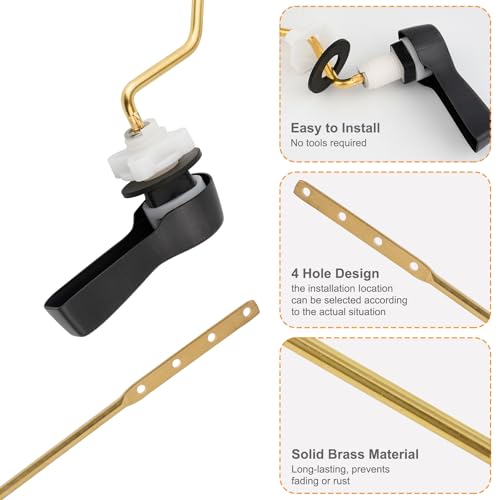 Hibbent Universal Metal Side Mount Toilet Handle Replacement Kit, Brass Toilet Flush Tank Lever with Stainless Steel Flapper Chains for Most Toilets, Oil-Rubbed Bronze - color: Oil Rubbed Bronze, style: Side Mount