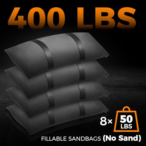 Aimosen 400 LBS Umbrella Base Weights Fillable Sand Bags, 8 Packs | Heavy Duty Weatherproof Weight Bags (Sand Not Included) for Outdoor Patio, Backyard, Umbrellas, Garden, Trampoline & Poolside - size: 8 X 50 LBS
