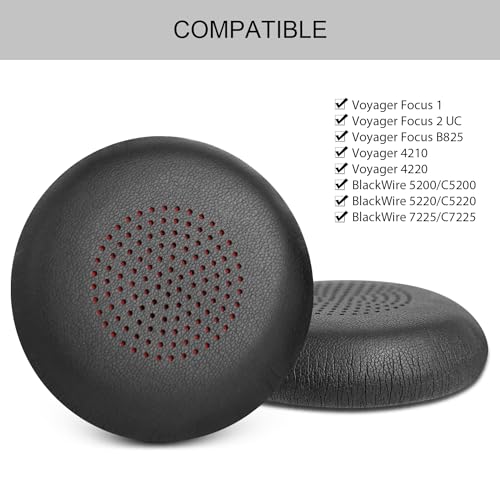 Plantronics Ear Pads Cover - Replacement Cushion Compatible with Poly Voyager Focus UC, Voyager 4210/4220, Focus B825, BlackWire 5200/5210/5220/7225
