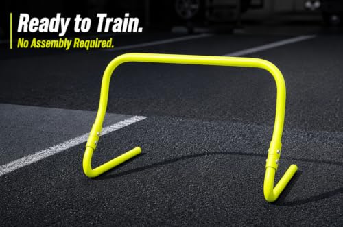 GSi Dual Height Agility Hurdle Pack of 6 – Adjustable 6" & 12" Training Hurdles for Sports, Fitness, and Agility Drills – Durable PVC Yellow Speed Hurdles for Soccer, Track, and Football Training