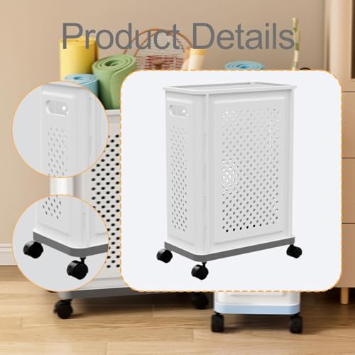Mat Storage Basket, Workout Organizer, with Wheels Mat Stand, Supplies, Gym Storage Holder Gym Equipment Holder - color: Gray Bottom