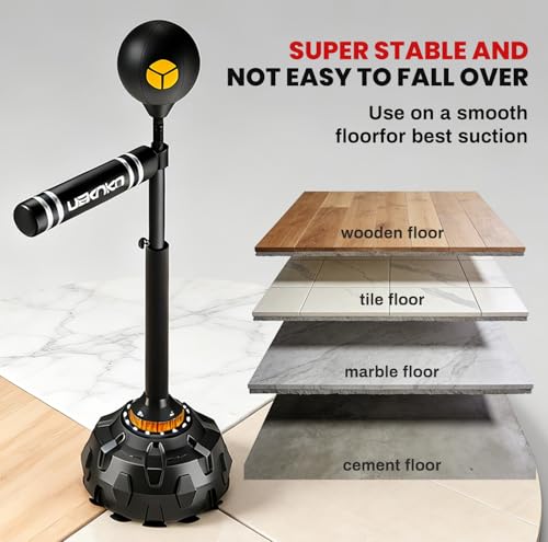 Freestanding Reflex Bag,360° Punching Bag Spinning Bar with Stand,Height Adjustable for Boxing Speed Trainer- for Adults & Teenagers.