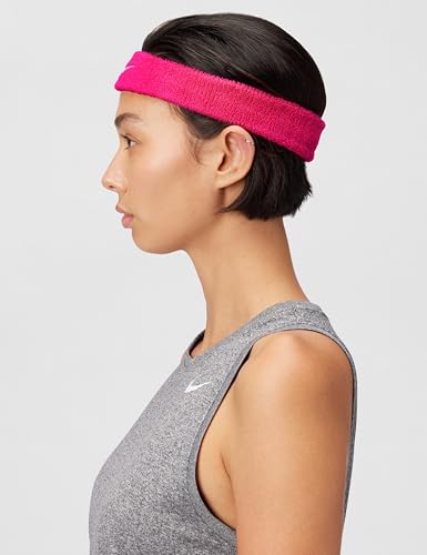 Nike Unisex Adult Swoosh Classic Headband - color: Vivid pink/white