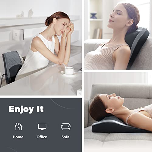 Boriwat Back Massager with Heat, 3D Kneading Massage Pillow for Back, Neck, Shoulder, Leg Pain Relief Deep Tissue, Gifts for Women Men Mom Dad(Dark Gray) - style: Dark Gray