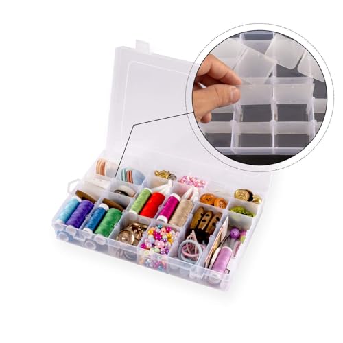 Plastic Organizer Container Box 36 Compartments Jewelry Storage Box with Adjustable Dividers (1 Pack) - color: 1 PACK