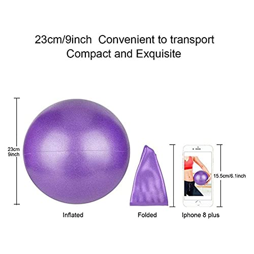 2 Pack Exercise Balls, 8-9 Inch Mini Pilates Yoga Balls, Anti-Burst Small Fitness Balls for Pilates, Yoga, Core Training and Physical Therapy, Improves Balance - color: Purple