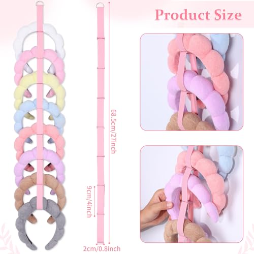 3 PCS Headband Holder Organizer for Girl,Hanging Hairband Storage for Women,Pink Hair Hoop Display Hair Accessories Organizer Bedroom College Dorm Decor - color: Pink-3pcs