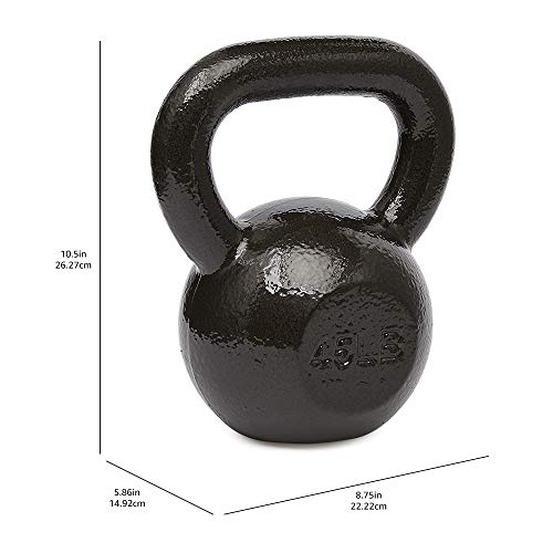 Amazon Basics Cast Iron Kettlebell for Strength Training, Textured Wide Handle, Black