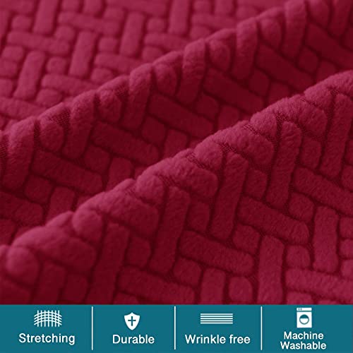 HFCNMY Bar Stool Covers with Backs,4 Pack Stretch Bar Stool Chair Covers,Jacquard Bar Stool Covers,Washable Bar Chair Covers Swivel Barstool Covers Slipcovers with Back Red - color: Red