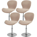 Gollense Bar Stool Covers with Backs, Set of 4 Stretch Jacquard Barstool Seat Covers, Washable Swivel Pub Counter Height Chair Slipcover Protector for Home Kitchen Cafe (Jacquard-Khaki) - color: Jacquard-khaki