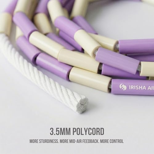 Pro-Grade Beaded Jump Rope for Beginners - color: Pastel Purple/Yellow