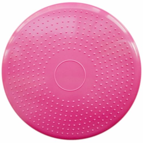 AppleRound Inflated Wobble Cushion with Hand Pump, Air Stability Board (Extra Thick), Core Balance Disc for Adults, Sensory Wiggle Seat for Kids, Flexible Seating for All Age, 13.5in / 34cm Diameter - color: Pink