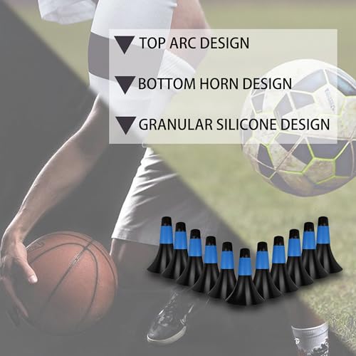 12 Pcs Sports Training Cones 9 Inch Agility Plastic Skating Marker Cones with Carry Bag for Kids Football Basketball Practice - color: Blue