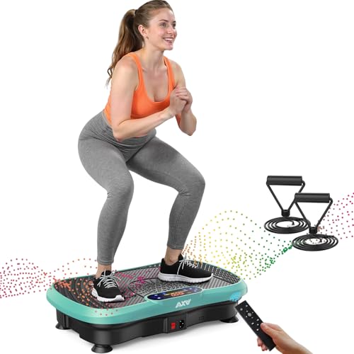 AXV Vibration Plate Fitness Platform Exercise Machine Vibrating Shaking Full Body Shaker Workout Vibrate Stand Shake Board Sport for Weight Loss Fat Burner for Gym Home Office - color: SLIM.GREEN