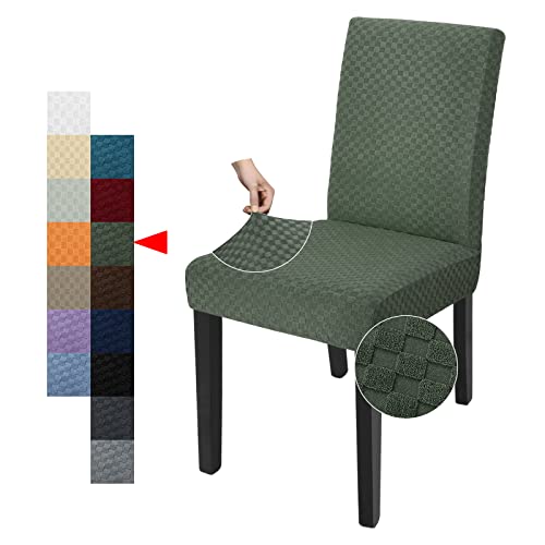 YEMYHOM 2 Packs Latest Checkered Dining Chair Slipcover Parsons Chair Furniture Protector Stretch Chair Covers for Dining Room, Restaurant, Kitchen, Party (Army Green) - color: Army Green, size: 2 Packs - Dining Chair