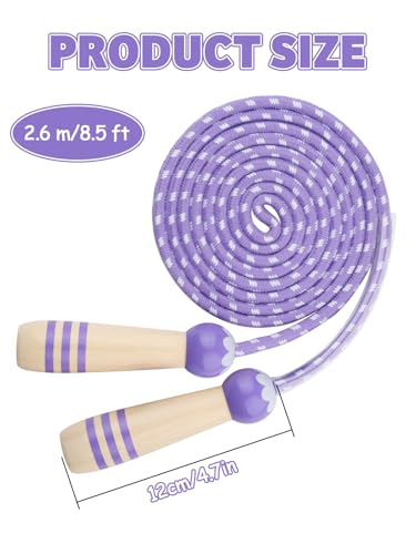 Jump Rope for Kids, Lorvain Adjustable Skipping Rope, Kids Jump Ropes with Wooden Handle for Girls Boys, Weighted Jumping Ropes for Fitness Workout Exercise Outdoor Fun Activity - color: Purple-1 Pc
