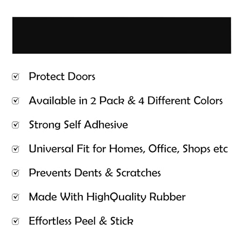 Rubber Bond Kick Plates (2 Pack) 6" x 33" - Effortless Peel & Stick - Prevents Dents & Scratches - Self-Adhesive & Universal Fit (Black) - color: Black, size: Kick Plate - 2 Pack - 6"x34"