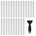 Anti-Skid Strips for Tub and Bathroom, 24-Pack Transparent | Grip Pads with Applicator Tool, Slip-Resistant Safety Set, For Washroom Floors, Steps, Stepladders, Spa Surfaces