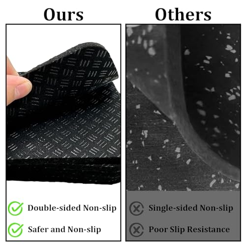 6PCS Treadmill Mat Pads, 4" x 4" x 0.2" Double-Sided Non-Slip Silicone Anti Vibration Pads for Floor Protection, Heavy Duty Exercise Equipment Mats for Treadmill (5MM - Square - 6PCS) - size: 5MM - Square - 6PCS