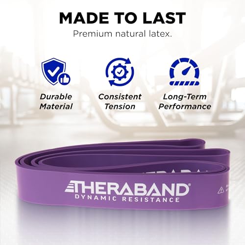 THERABAND High Resistance Band, Extra-Heavy Elastic Super Band for Full Body Workouts, Physical Therapy, Strength Training, Durable 41” Loop Exercise Band, 50 lbs Resistance - size: X-Heavy (50 lbs)