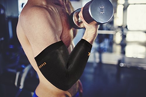 THX4COPPER Elbow Compression Sleeve(2Pieces)-Copper Infused Support–Guaranteed Recovery Copper Elbow Brace-Idea for Workouts, Sports, Golfers, Tennis Elbow, Arthritis, Tendonitis -Small - size: Small (Pack of 2)