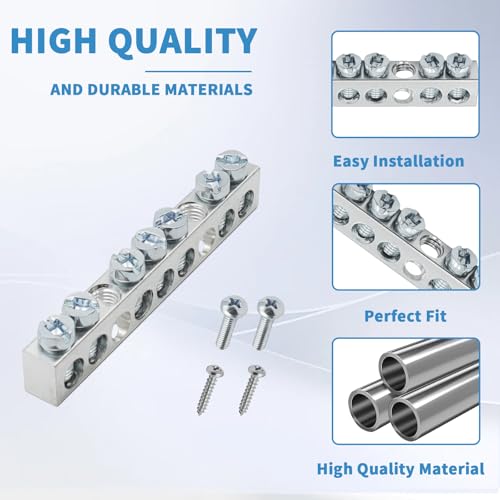 PK7GTACP 7 Terminal Ground Bar Kit Compatible with Square D Electrical Panels 1-Pack