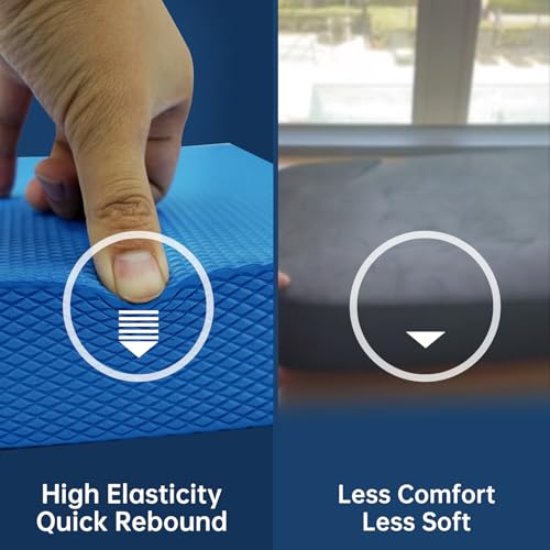 Exercise Balance Pad，High-Density Balance Foam Mat for Physical Therapy Equipment & Strength Stability Training, Slip Resistant TPE Mat for Yoga, Pilates, Meditation,Chair Cushion - color: Blue-19.7" x 15.7" x 2.4"